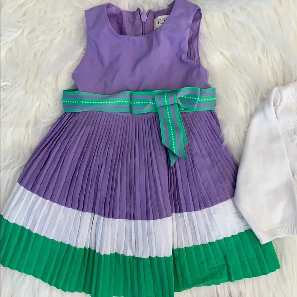 Children’s Place little girl Easter dress with sweater, 12 months